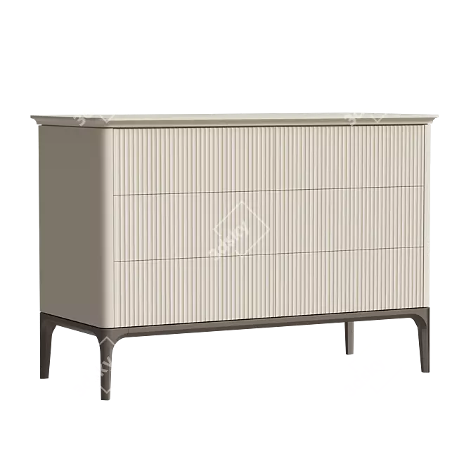 Primo Beige Small Oak Chest 3D model image 1