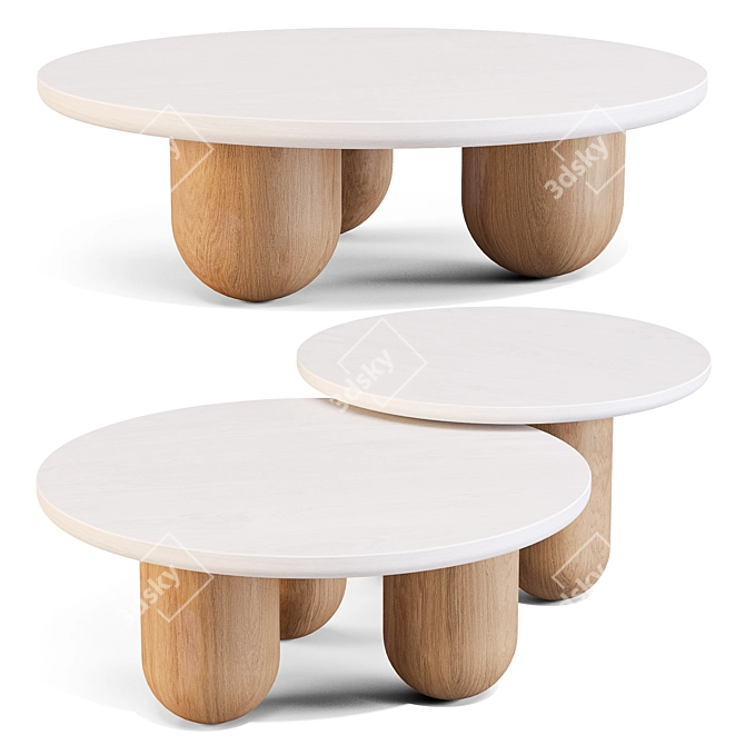 Greek-inspired Nesting Column Tables 3D model image 1