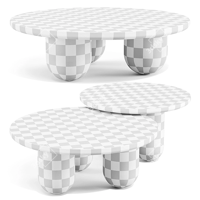 Greek-inspired Nesting Column Tables 3D model image 3