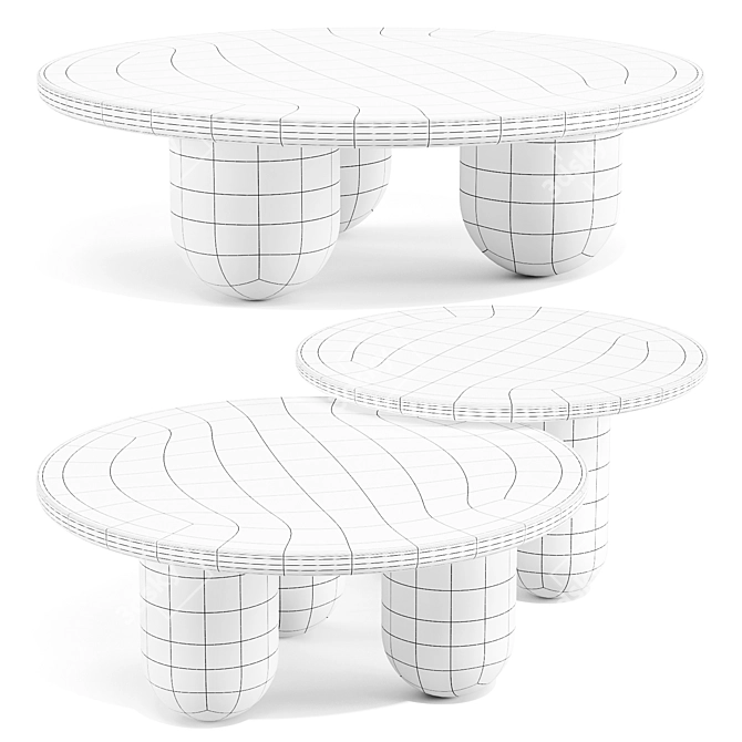 Greek-inspired Nesting Column Tables 3D model image 4