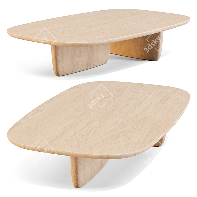 Zen-Inspired Tobi-Ishi Coffee Table 3D model image 3