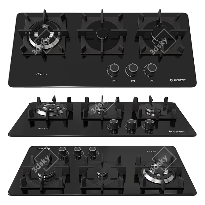 GEFEST Built-in Gas Cooktop 3D model image 2