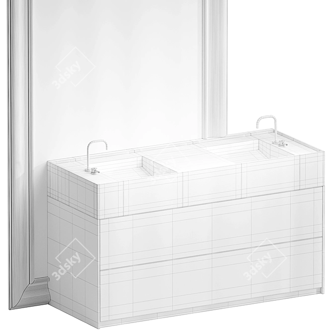 Modern Bathroom Furniture Set 3D model image 4