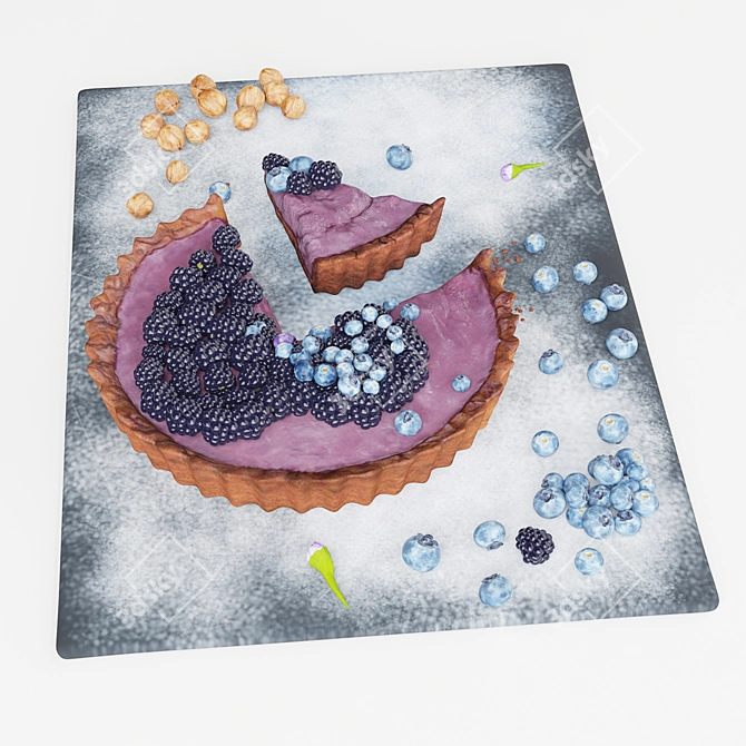 Delicious Blueberry Pie Baking Mold 3D model image 5