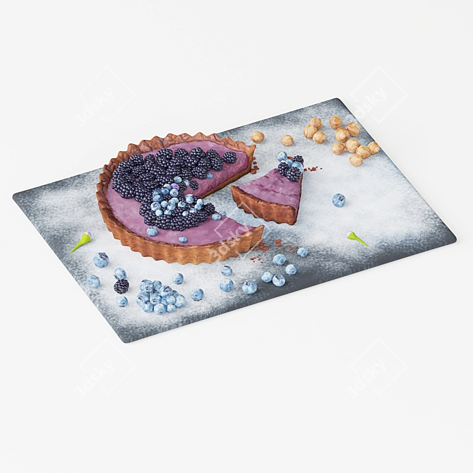 Delicious Blueberry Pie Baking Mold 3D model image 6