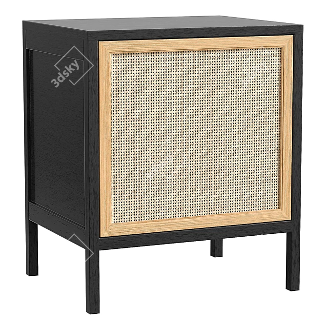 Modern Ivy Nightstand with UVs 3D model image 1