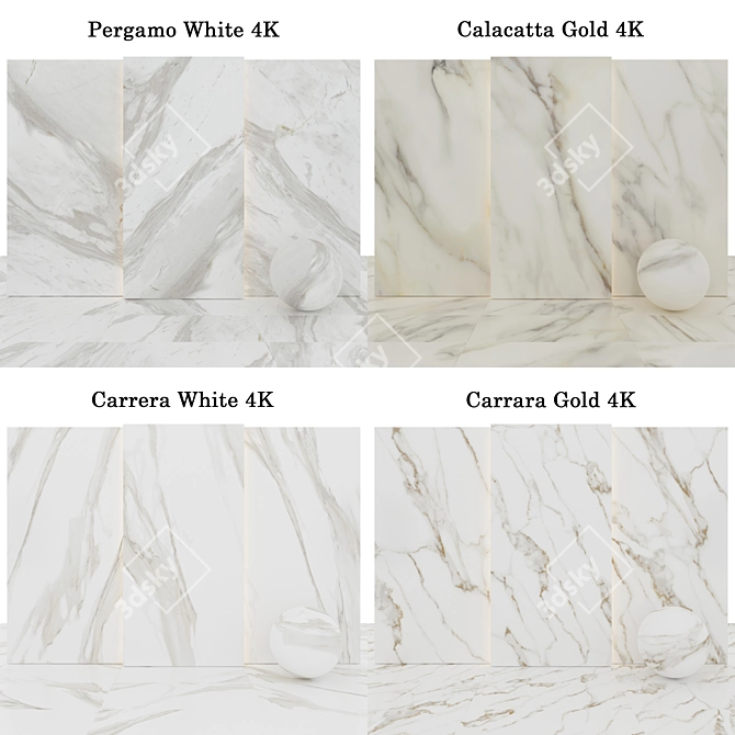 Luxury Marble Texture Collection 3D model image 2