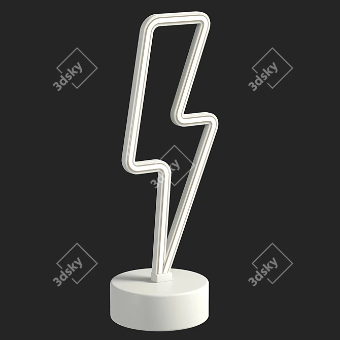 UV Unwrapped Bolt LED Sign 3D model image 1