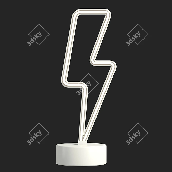 UV Unwrapped Bolt LED Sign 3D model image 2