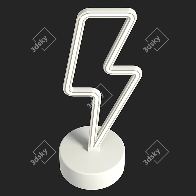 UV Unwrapped Bolt LED Sign 3D model image 3