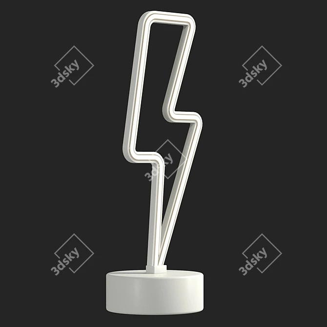 UV Unwrapped Bolt LED Sign 3D model image 4