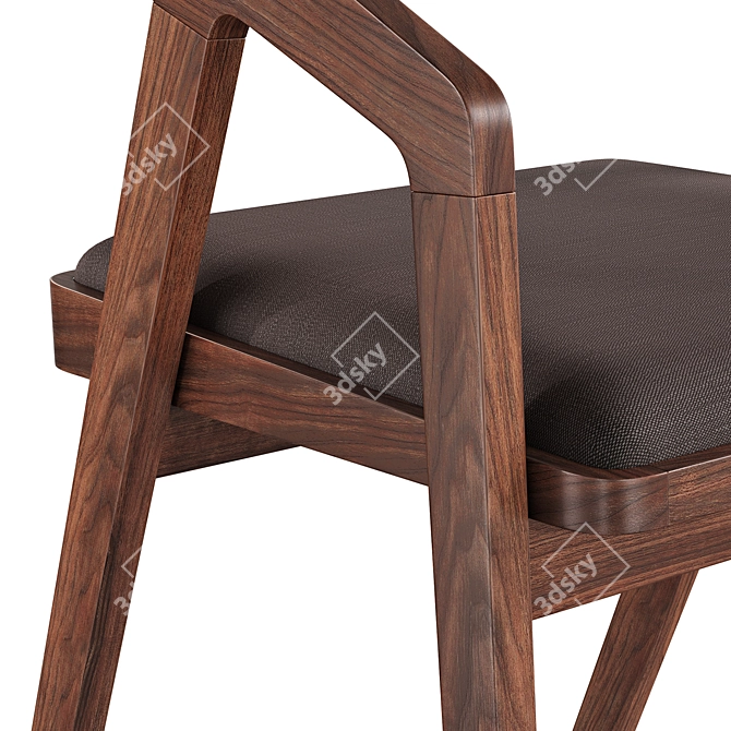 Sleek Dual-Tone Dining Chair 3D model image 3