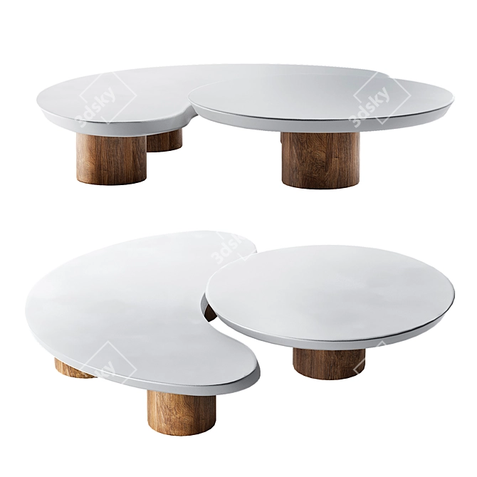 Sleek Réunion Table in Millimeters 3D model image 1