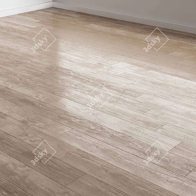 Wide Plank Bleached Oak Flooring 3D model image 1