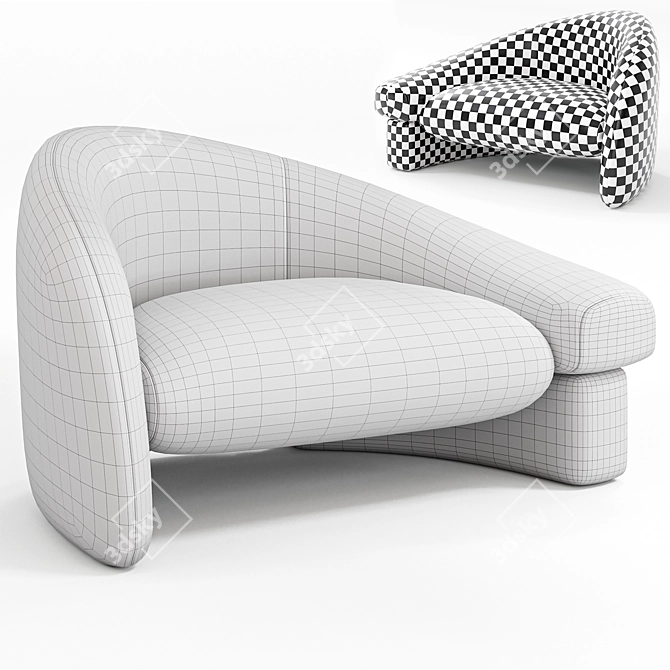 Raphael Navot Armchair Overlay Design 3D model image 6