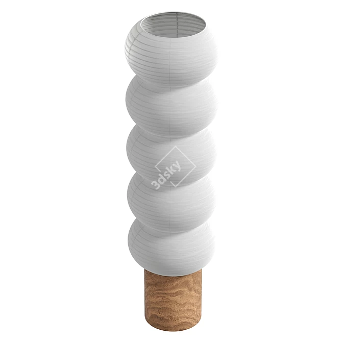 Ivory Floor Lantern with UV Unwrapped Diffuse Texture 3D model image 5