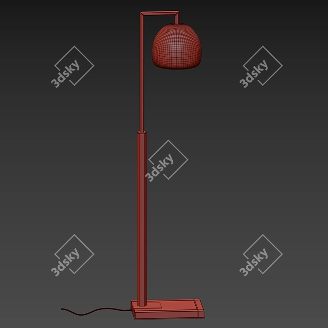 Handcrafted Montecito Glass Floor Lamp 3D model image 4