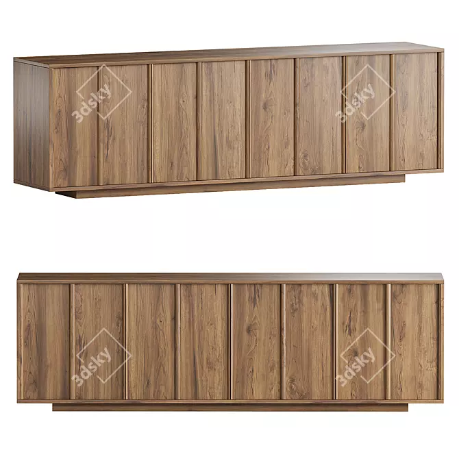 Modern Wooden Sideboard with Doors 3D model image 1