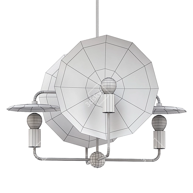 Sleek Modern Orbit Chandelier 3D model image 2