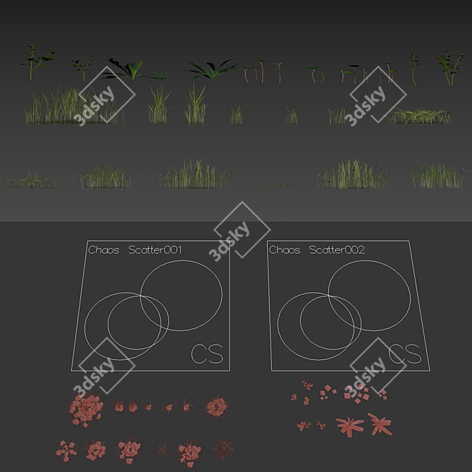 Grass Scatter Kit for Renders 3D model image 6