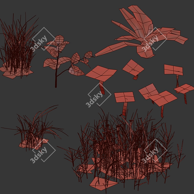 Grass Scatter Kit for Renders 3D model image 7