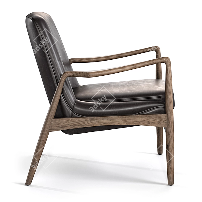 Braden Chair in Durango Smoke 3D model image 1