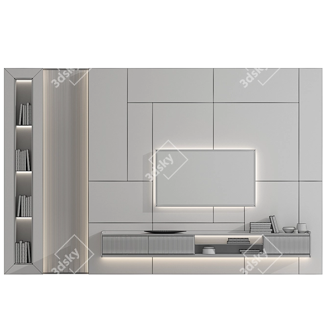 Modern Wall Mounted TV Unit 3D model image 5