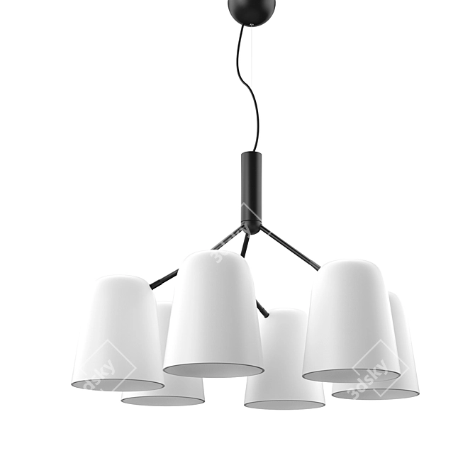 Modern Black and White Chandelier 3D model image 1