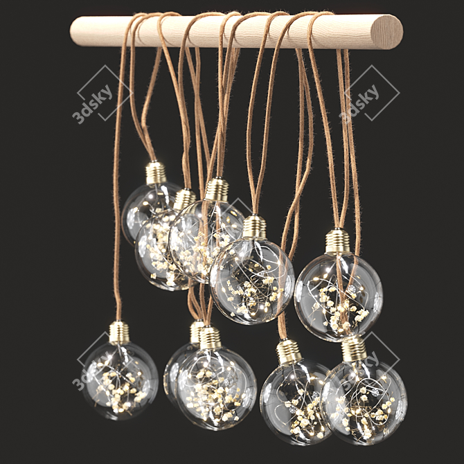 Delicate Dried Flower Lightbulb Bouquet 3D model image 15