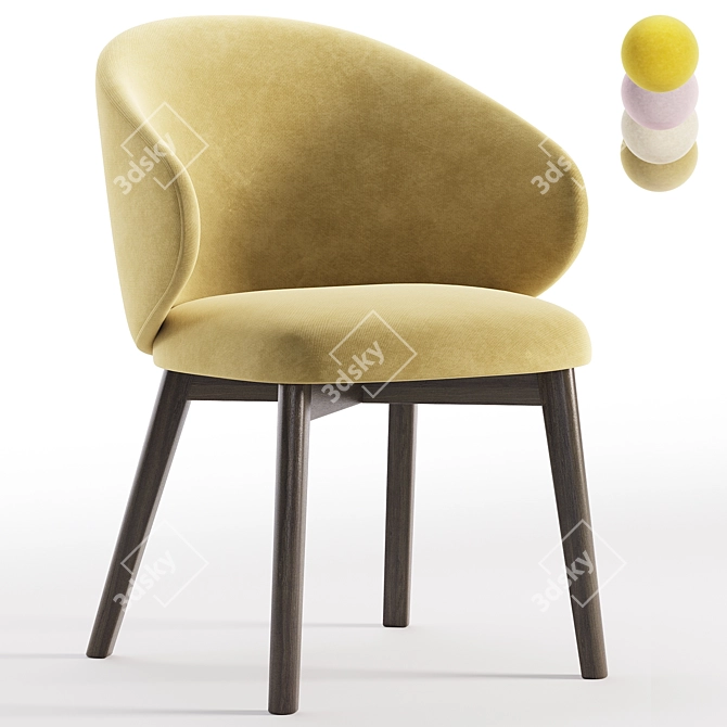 Modern Rounded Chair Design 3D model image 1