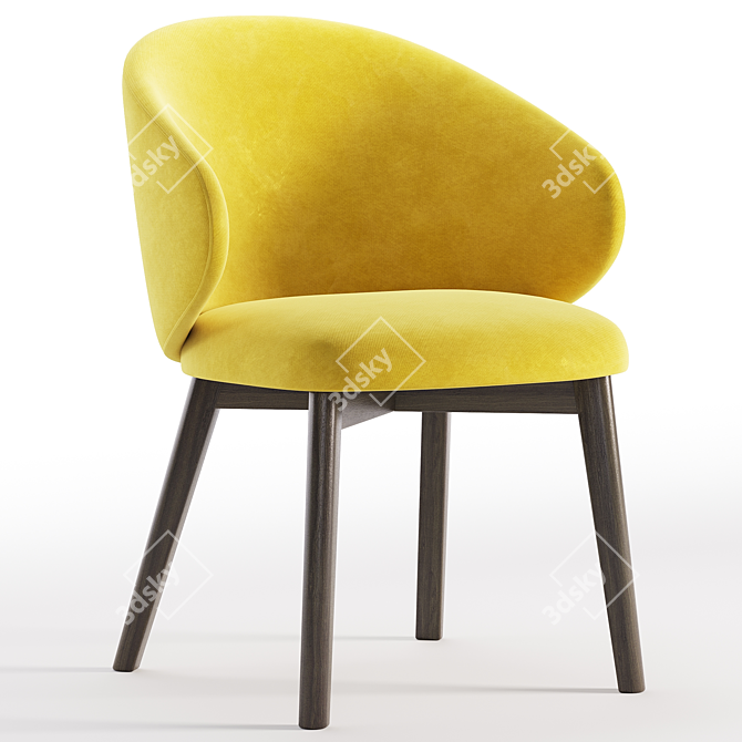 Modern Rounded Chair Design 3D model image 2