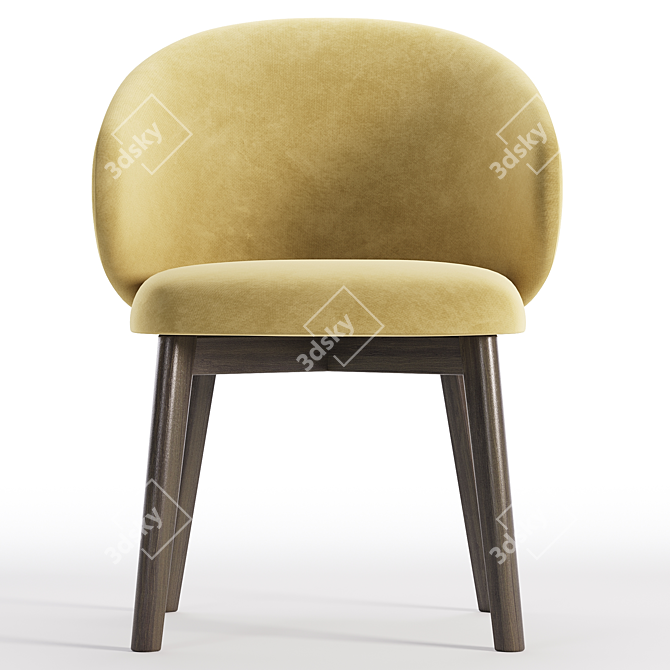 Modern Rounded Chair Design 3D model image 3