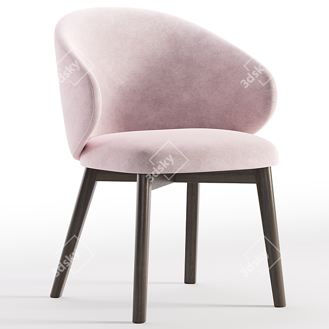 Modern Rounded Chair Design 3D model image 4