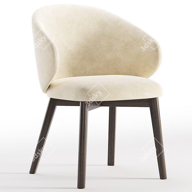 Modern Rounded Chair Design 3D model image 5