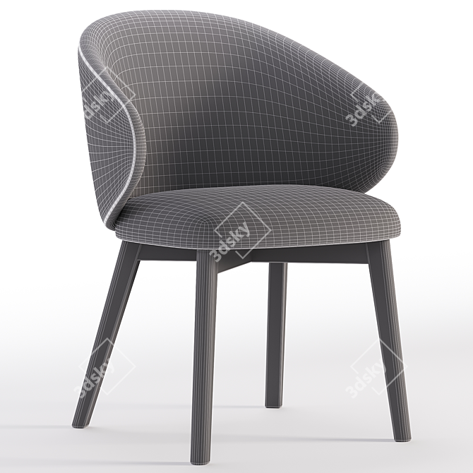 Modern Rounded Chair Design 3D model image 7