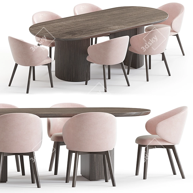 Modern Tania Rounded Moon Table 3D model image 1