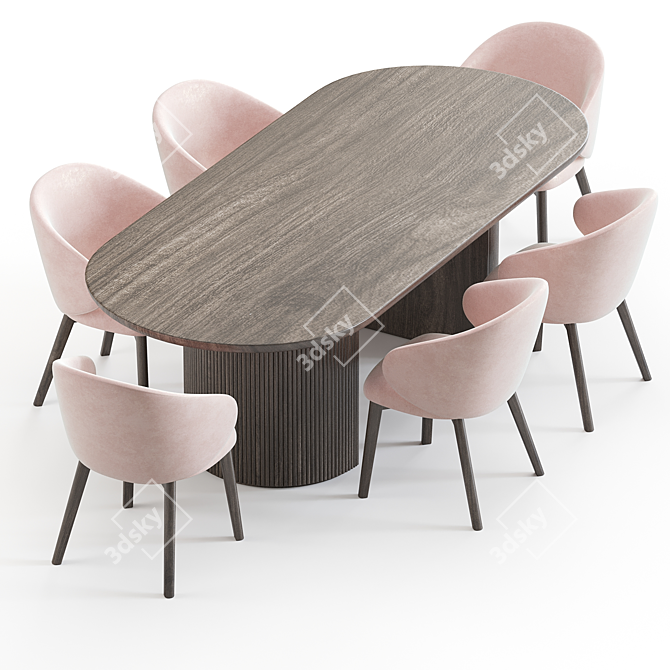 Modern Tania Rounded Moon Table 3D model image 2