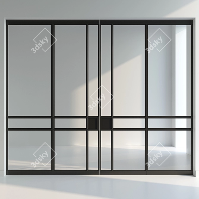 Dual Material Door Set 3D model image 1