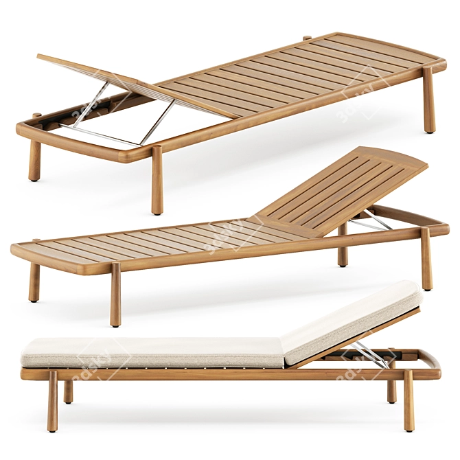 Tribu Ukiyo Lounger: Stylish Relaxation 3D model image 4