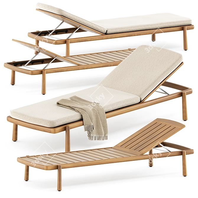 Tribu Ukiyo Lounger: Stylish Relaxation 3D model image 6