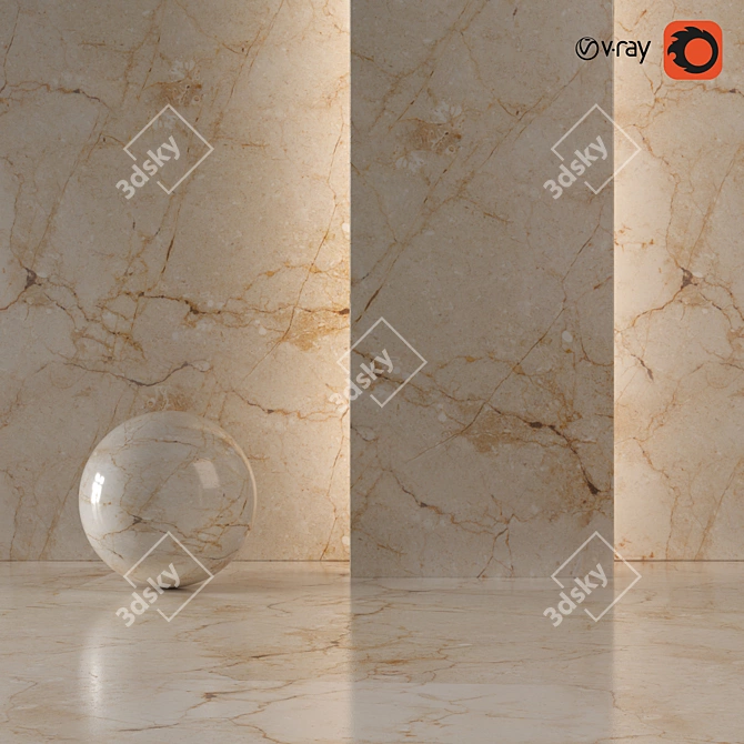  Italian Cream Stone Texture Kit 3D model image 1