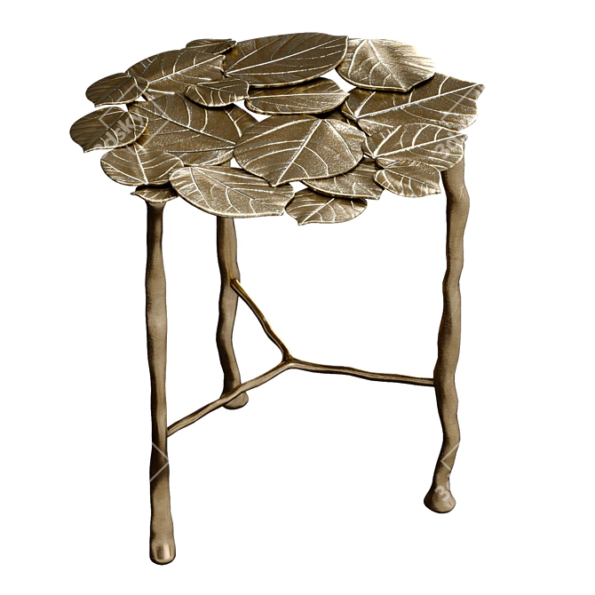 Nymphea Side Table in Luxurious Cast Brass 3D model image 1