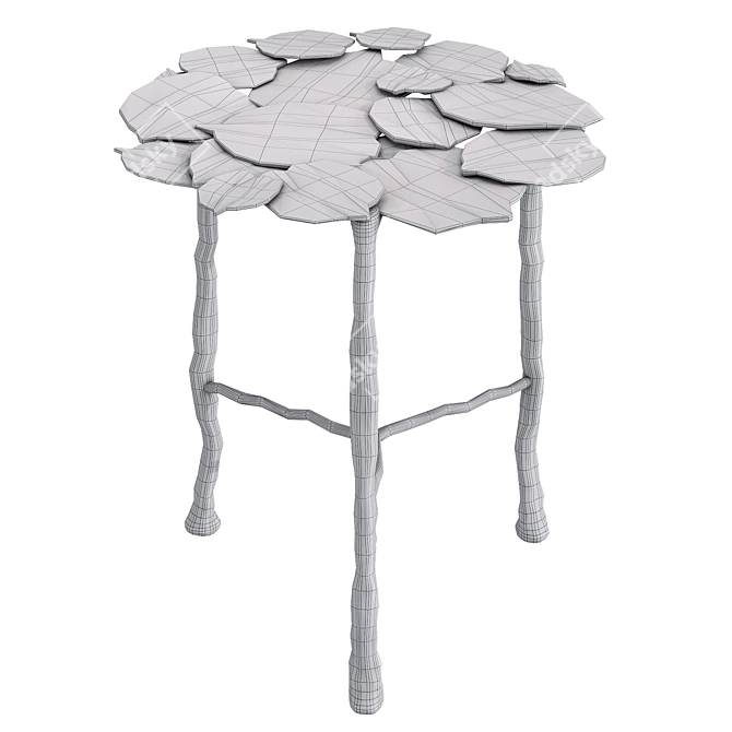 Nymphea Side Table in Luxurious Cast Brass 3D model image 3