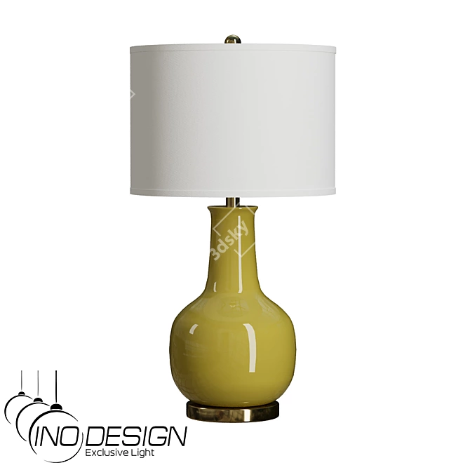 Modern Yellow Metal Ceramic Table Lamp 3D model image 1