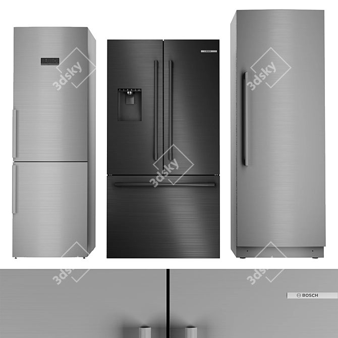 Premium Bosch Refrigerator 3D Models 3D model image 1