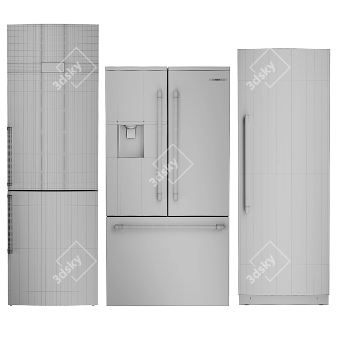 Premium Bosch Refrigerator 3D Models 3D model image 2