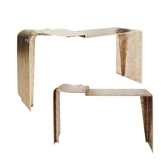 Sculptural Metal Console Table 3D model image 1