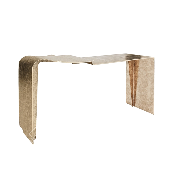 Sculptural Metal Console Table 3D model image 3