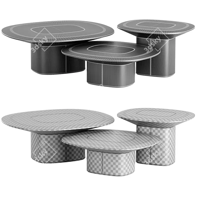 Disk Coffee Tables Set Trussardi 3D model image 3