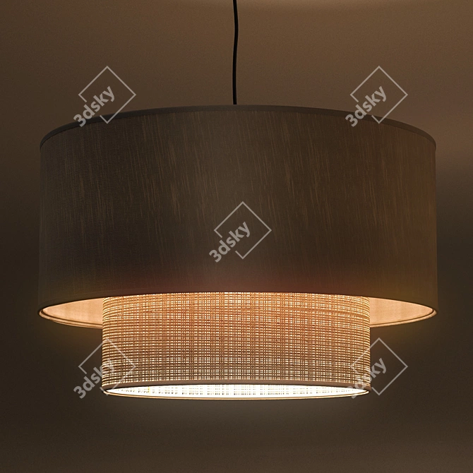 Boheme Textile Pendant Light 3D model image 3